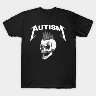 Autism Skull Punk Logo Parody T-Shirt